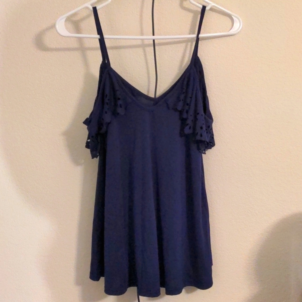Navy blue tank top blouse
